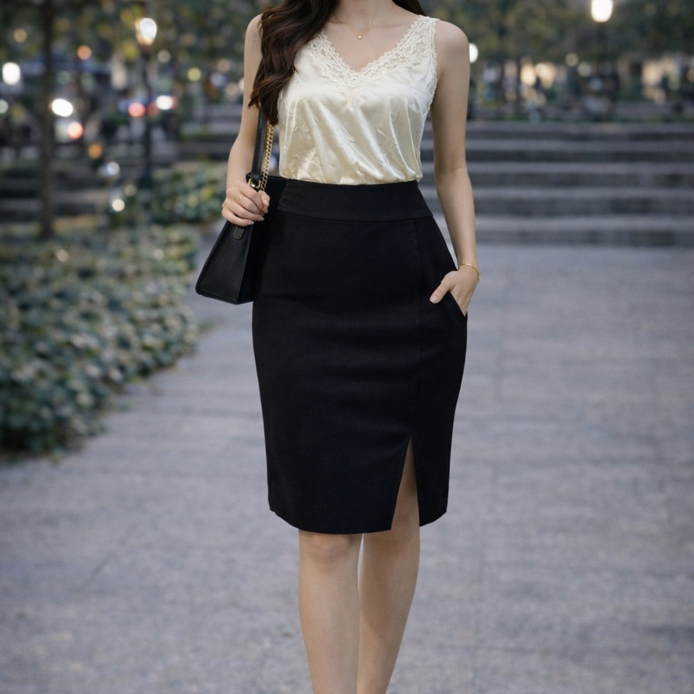 Worthington Elegant Black Pencil Skirt - Picture 12 of 13